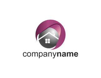 Projekt graficzny logo dla firmy online Nieruchomość fiolet